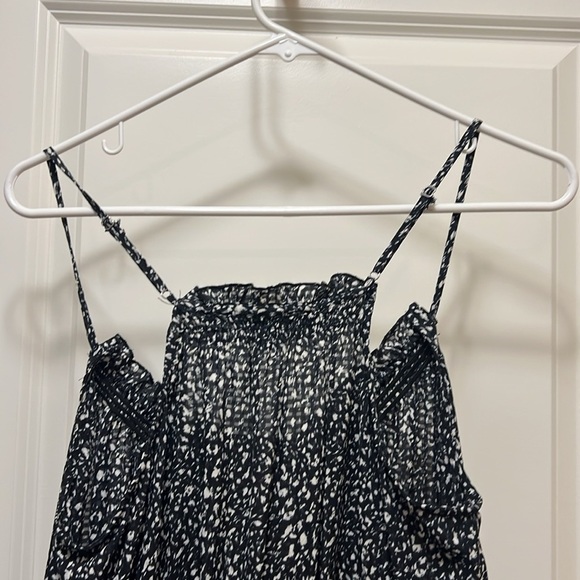 Womens Smocked Midi Sundress Universal Thread Black Cream M Maxi Pockets - Picture 6 of 9